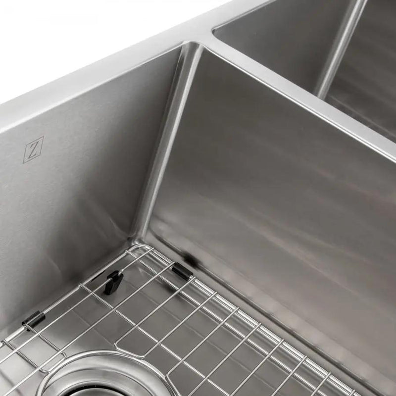 ZLINE 33" Undermount Double Bowl Sink, Stainless Steel, SR50D-33 by Farmhouse Kitchen and Bath