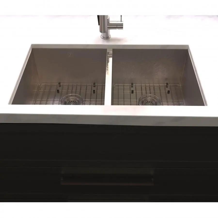 ZLINE 33" Undermount Double Bowl Sink Stainless Steel, SR50D-33S by Farmhouse Kitchen and Bath