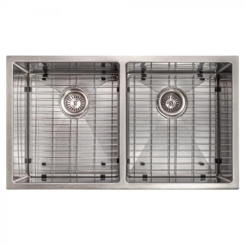 ZLINE 33" Undermount Double Bowl Sink Stainless Steel, SR50D-33S by Farmhouse Kitchen and Bath