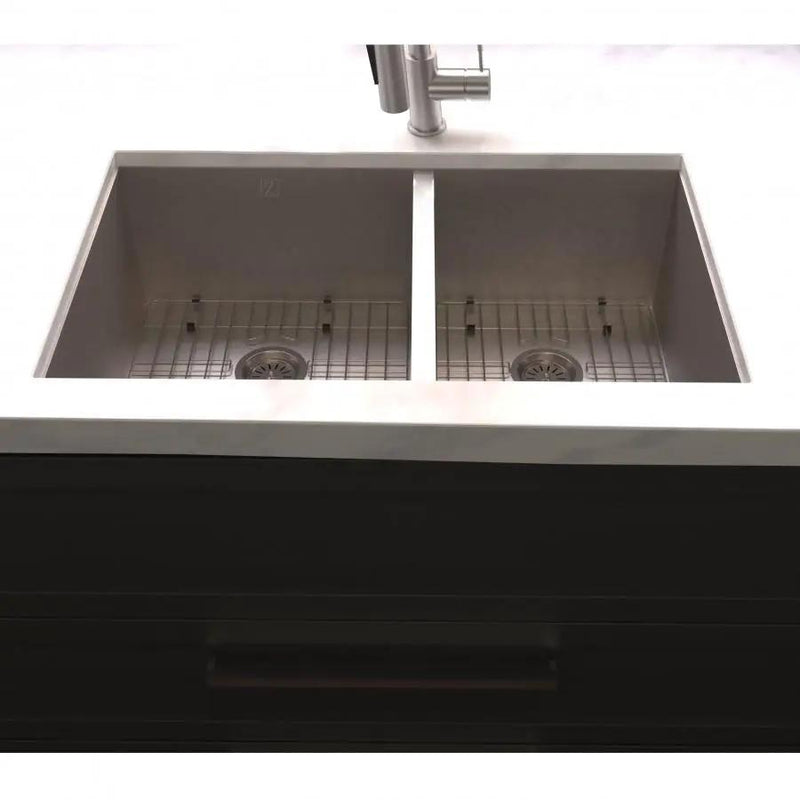 ZLINE 33" Undermount Double Bowl Sink Stainless Steel, SR60D-33S by Farmhouse Kitchen and Bath