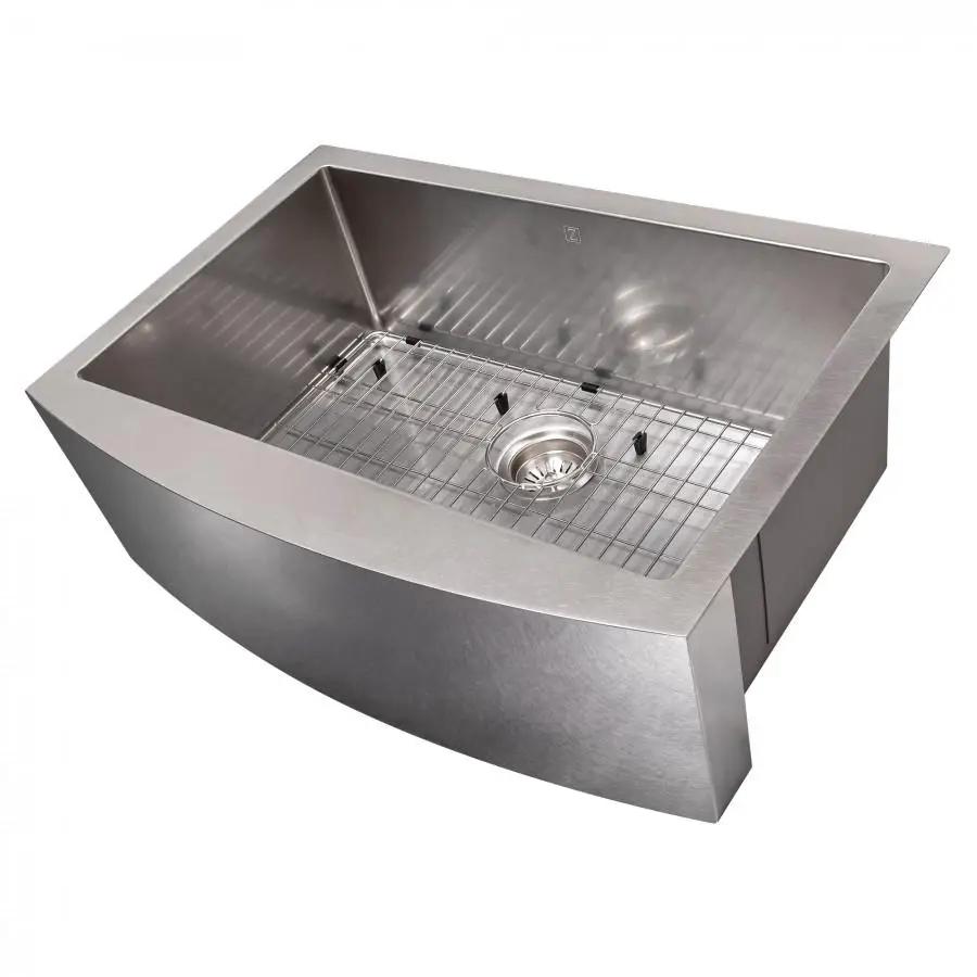 ZLINE 33" Undermount Single Bowl Apron Sink Stainless Steel, SAS-33S by Farmhouse Kitchen and Bath