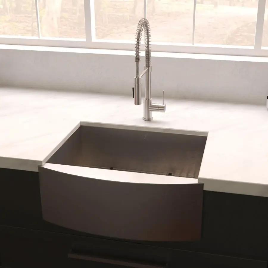 ZLINE 33" Undermount Single Bowl Apron Sink Stainless Steel, SAS-33S by Farmhouse Kitchen and Bath