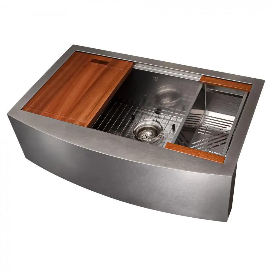 ZLINE 33" Undermount Single Bowl Ledge Sink Stainless Steel, SLSAP-33 by Farmhouse Kitchen and Bath