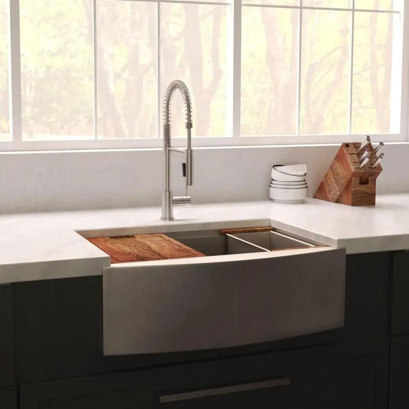 ZLINE 33" Undermount Single Bowl Ledge Sink Stainless Steel, SLSAP-33S by Farmhouse Kitchen and Bath