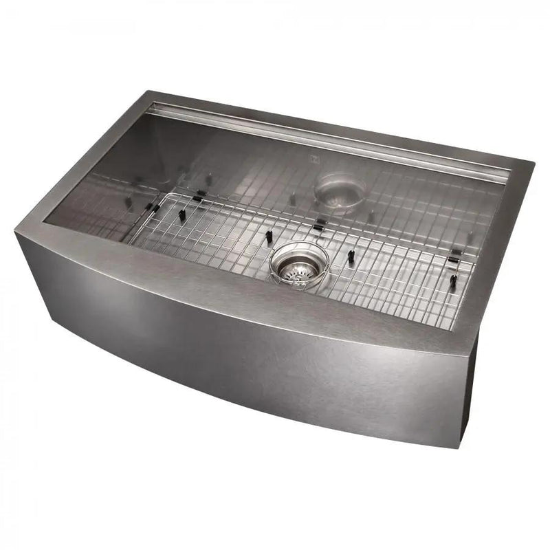 ZLINE 33" Undermount Single Bowl Ledge Sink Stainless Steel, SLSAP-33S by Farmhouse Kitchen and Bath