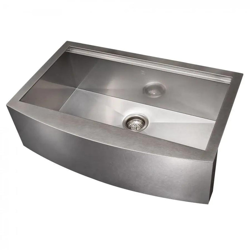 ZLINE 33" Undermount Single Bowl Ledge Sink Stainless Steel, SLSAP-33S by Farmhouse Kitchen and Bath