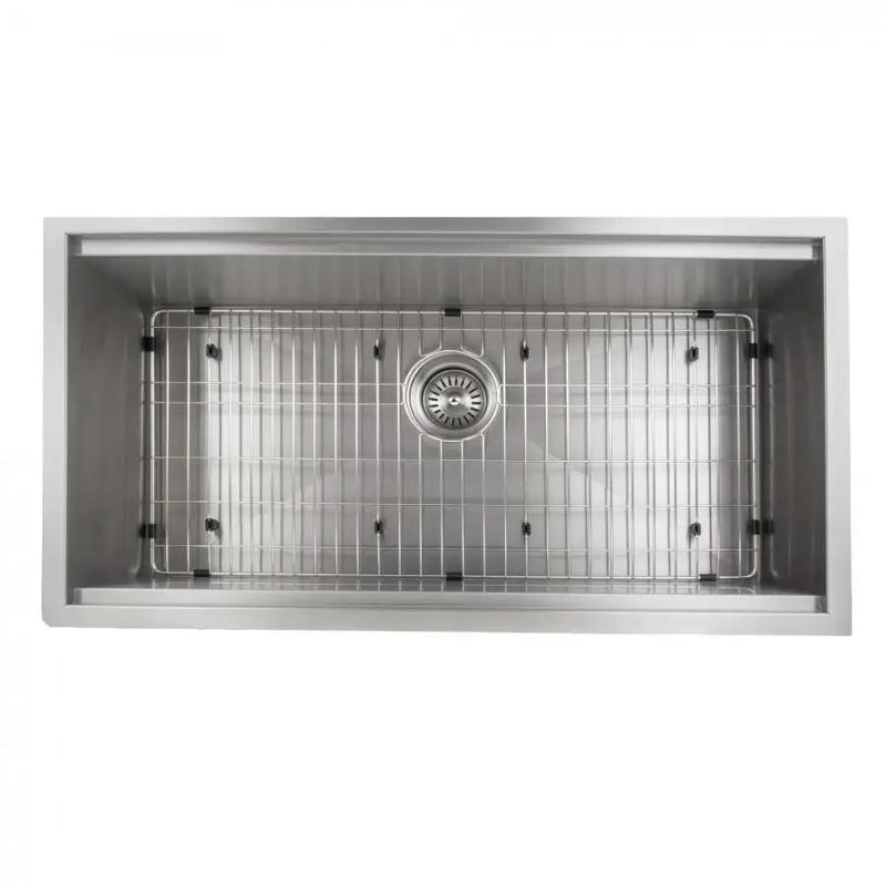 ZLINE 33" Undermount Single Bowl Ledge Sink, Stainless with Accessories, SLS-33 by Farmhouse Kitchen and Bath