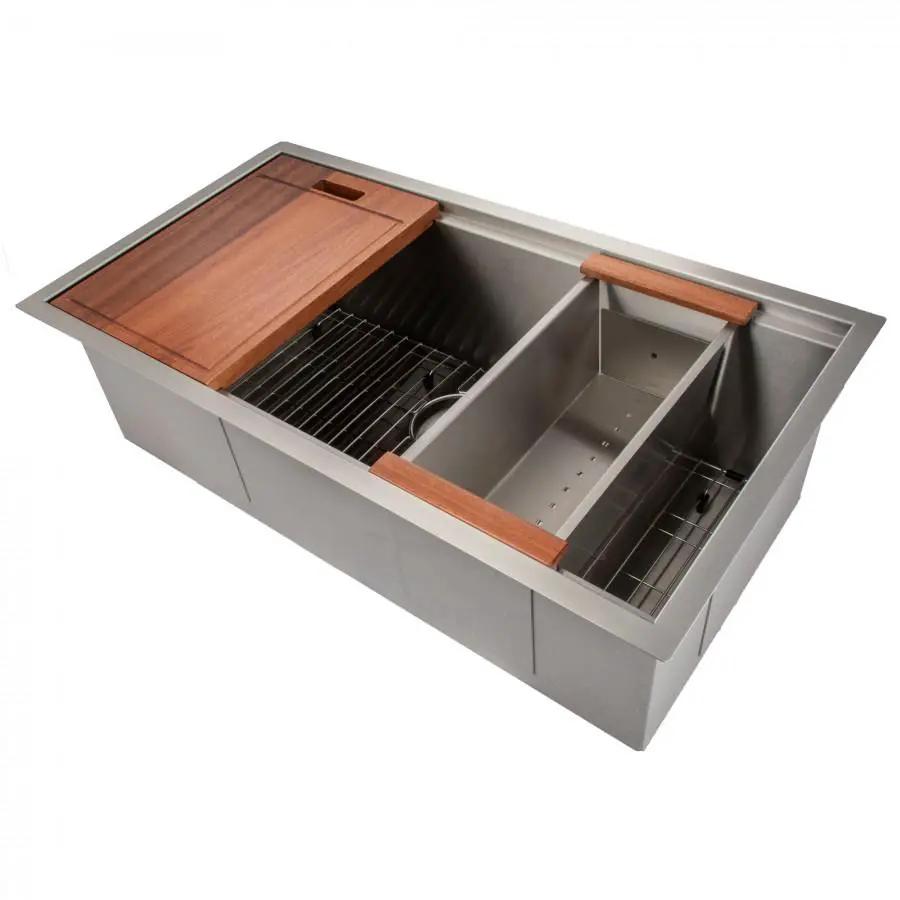ZLINE 33" Undermount Single Bowl Ledge Sink, Stainless with Accessories, SLS-33 by Farmhouse Kitchen and Bath