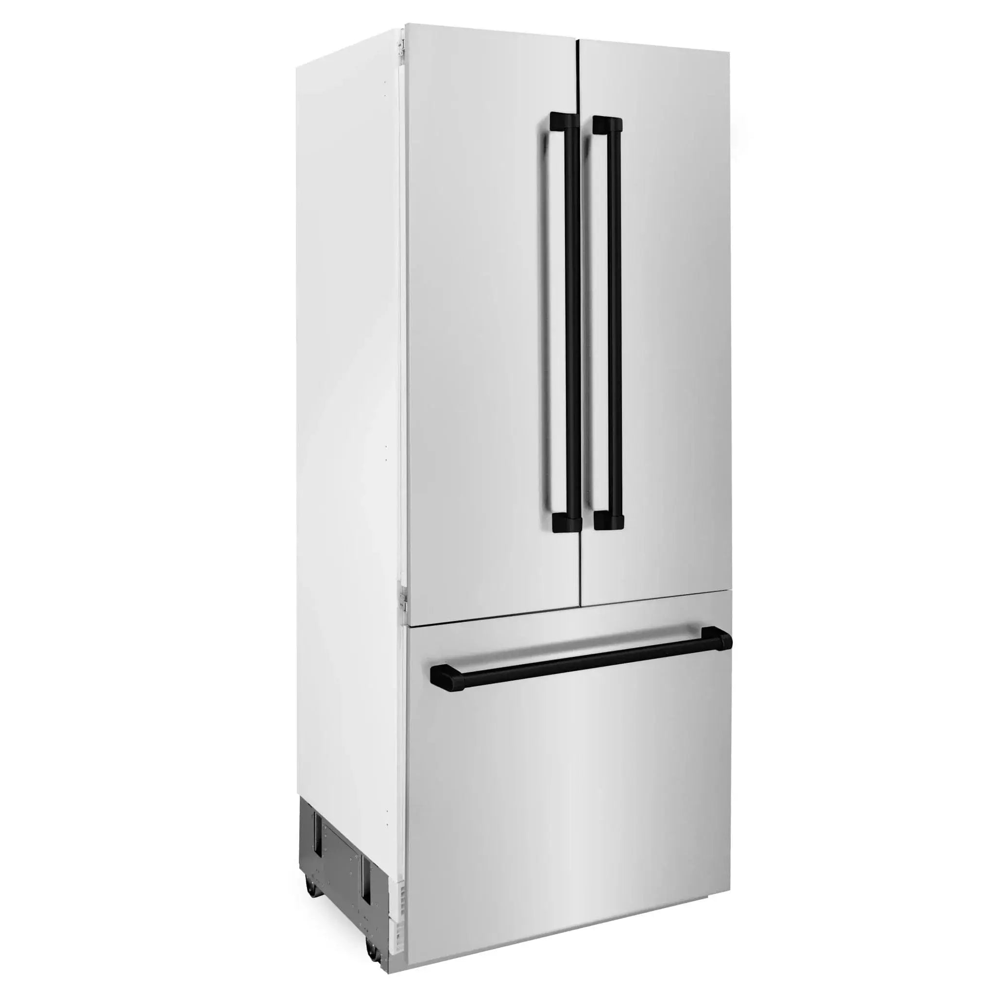 ZLINE 36" Autograph 19.6 cu. ft. 2-Door Bottom Freezer Fridge Water/Ice Dispenser Stainless Steel Matte Black Accents RBIVZ-304-36-MB by Farmhouse Kitchen and Bath