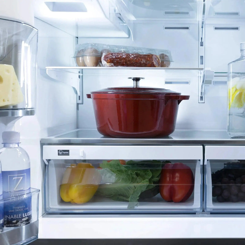 ZLINE 36" Autograph 21.6 cu. ft French Door Refrigerator with Ice Maker in Fingerprint Resistant Stainless Steel RFMZ-W-36-CB by Farmhouse Kitchen and Bath