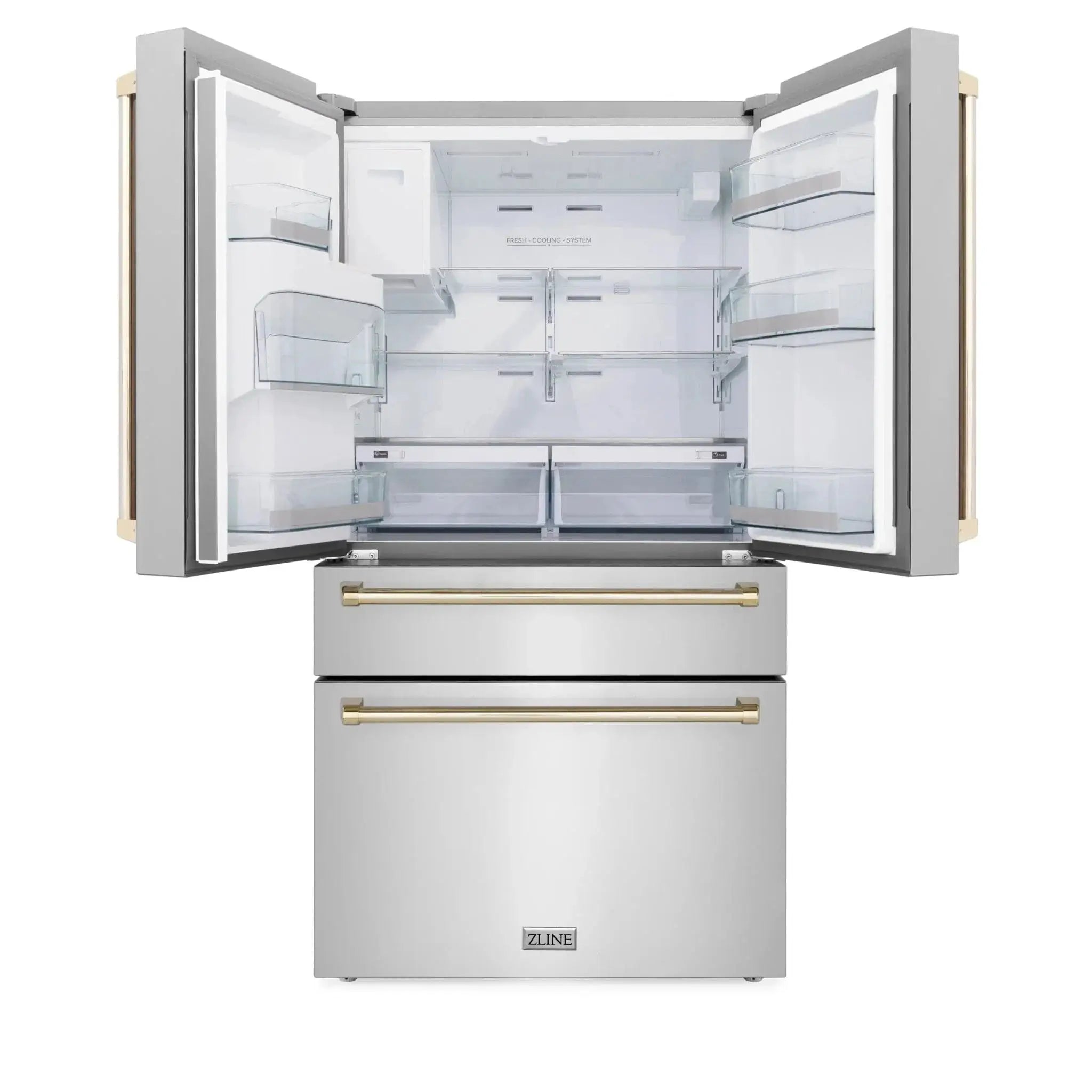 ZLINE 36" Autograph 21.6 cu. ft French Door Refrigerator with Ice Maker in Stainless Steel RFMZ-W-36-G by Farmhouse Kitchen and Bath