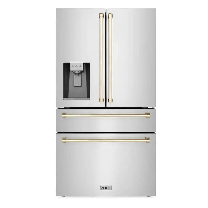 ZLINE 36" Autograph 21.6 cu. ft French Door Refrigerator with Ice Maker in Stainless Steel RFMZ-W-36-G by Farmhouse Kitchen and Bath