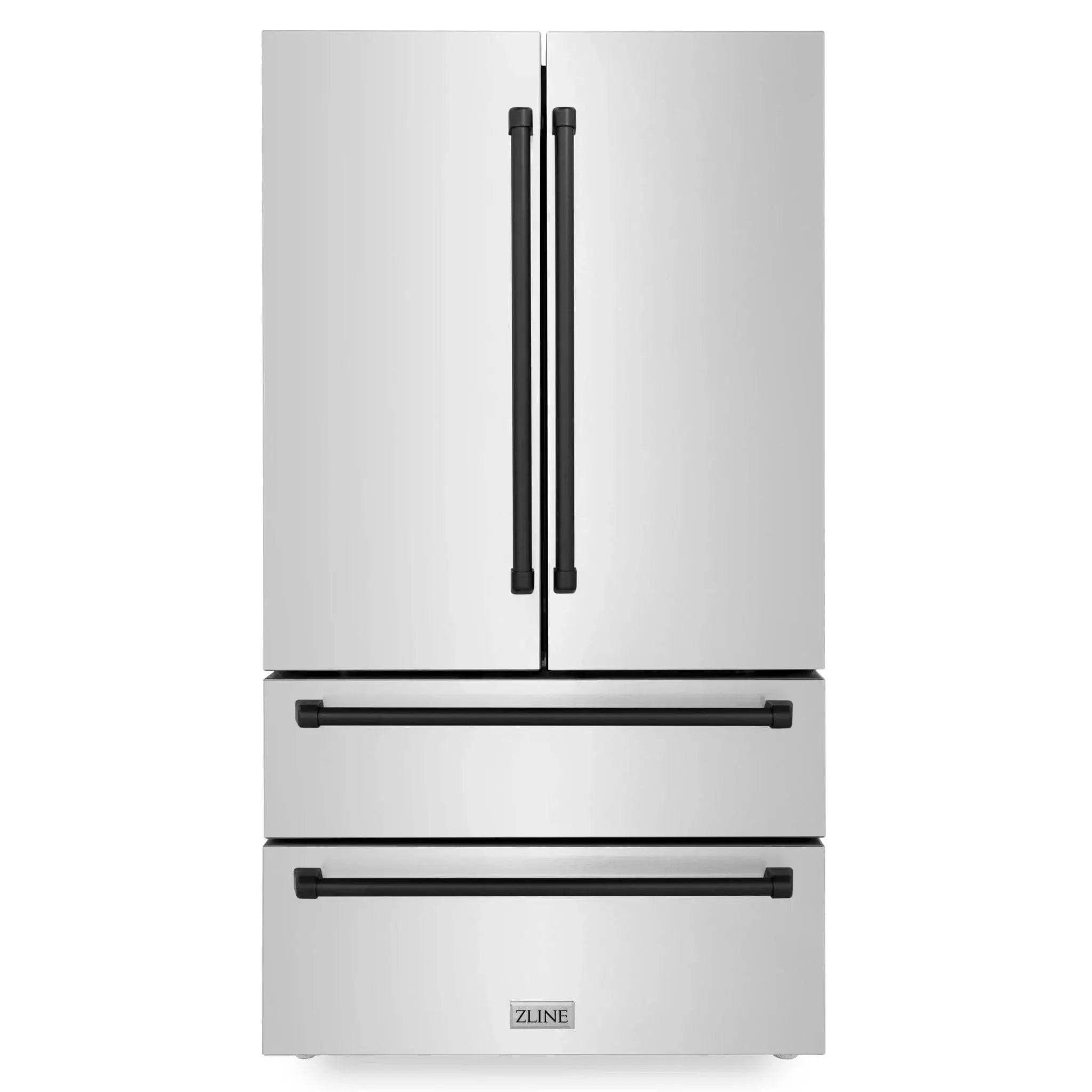 ZLINE 36" Autograph 22.5 cu. ft French Door Refrigerator with Ice Maker in Fingerprint Resistant Stainless Steel RFMZ-36-MB by Farmhouse Kitchen and Bath