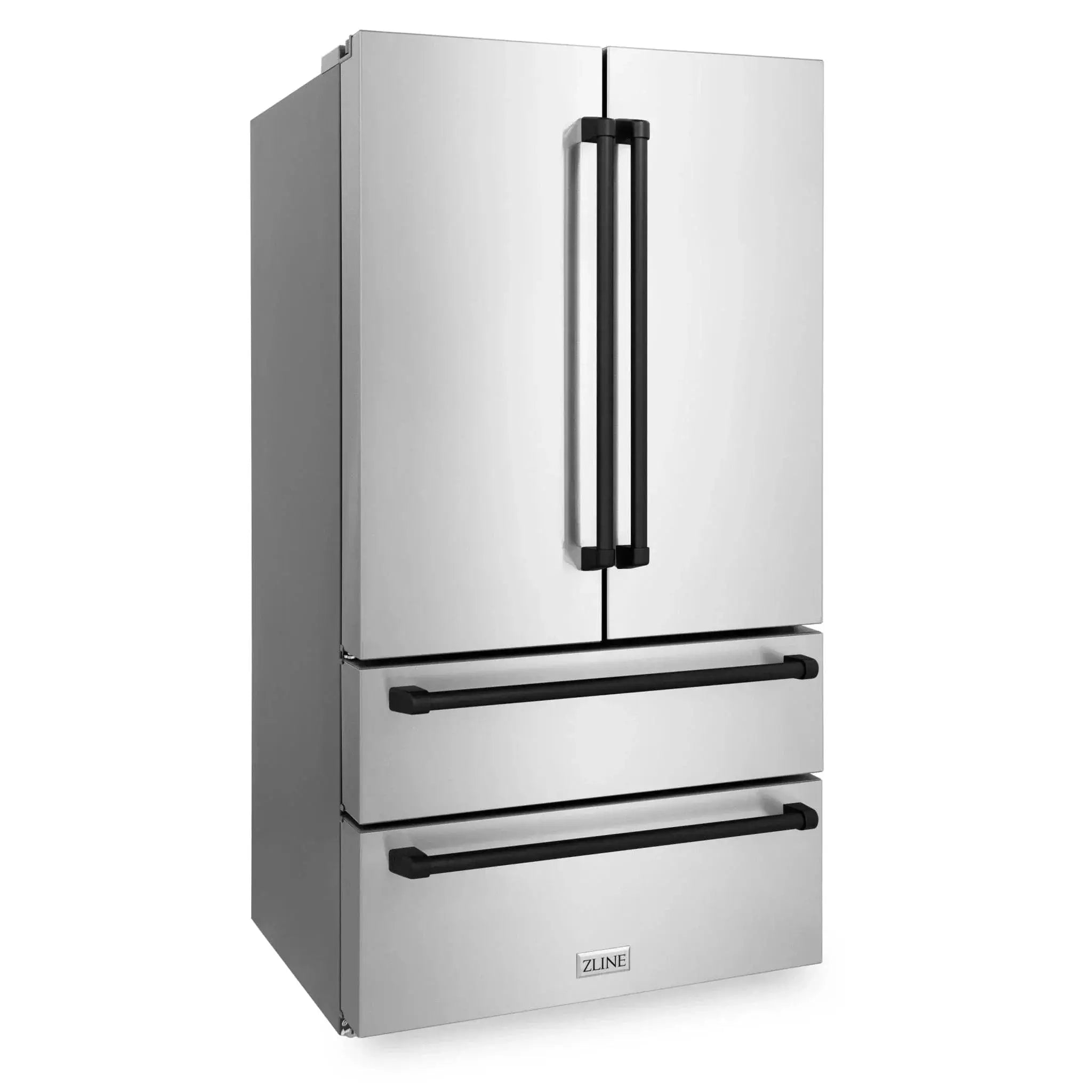 ZLINE 36" Autograph 22.5 cu. ft French Door Refrigerator with Ice Maker in Fingerprint Resistant Stainless Steel RFMZ-36-MB by Farmhouse Kitchen and Bath