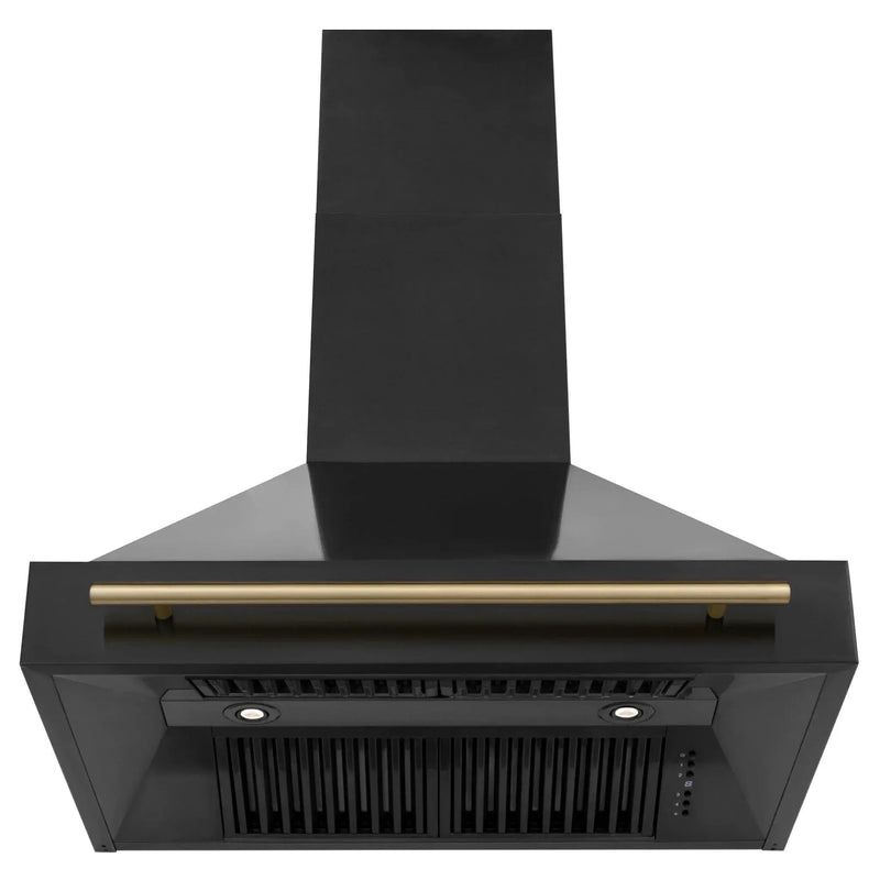 ZLINE 36" Autograph Black Stainless Wall Range Hood, Bronze, BS655Z-36-CB by Farmhouse Kitchen and Bath