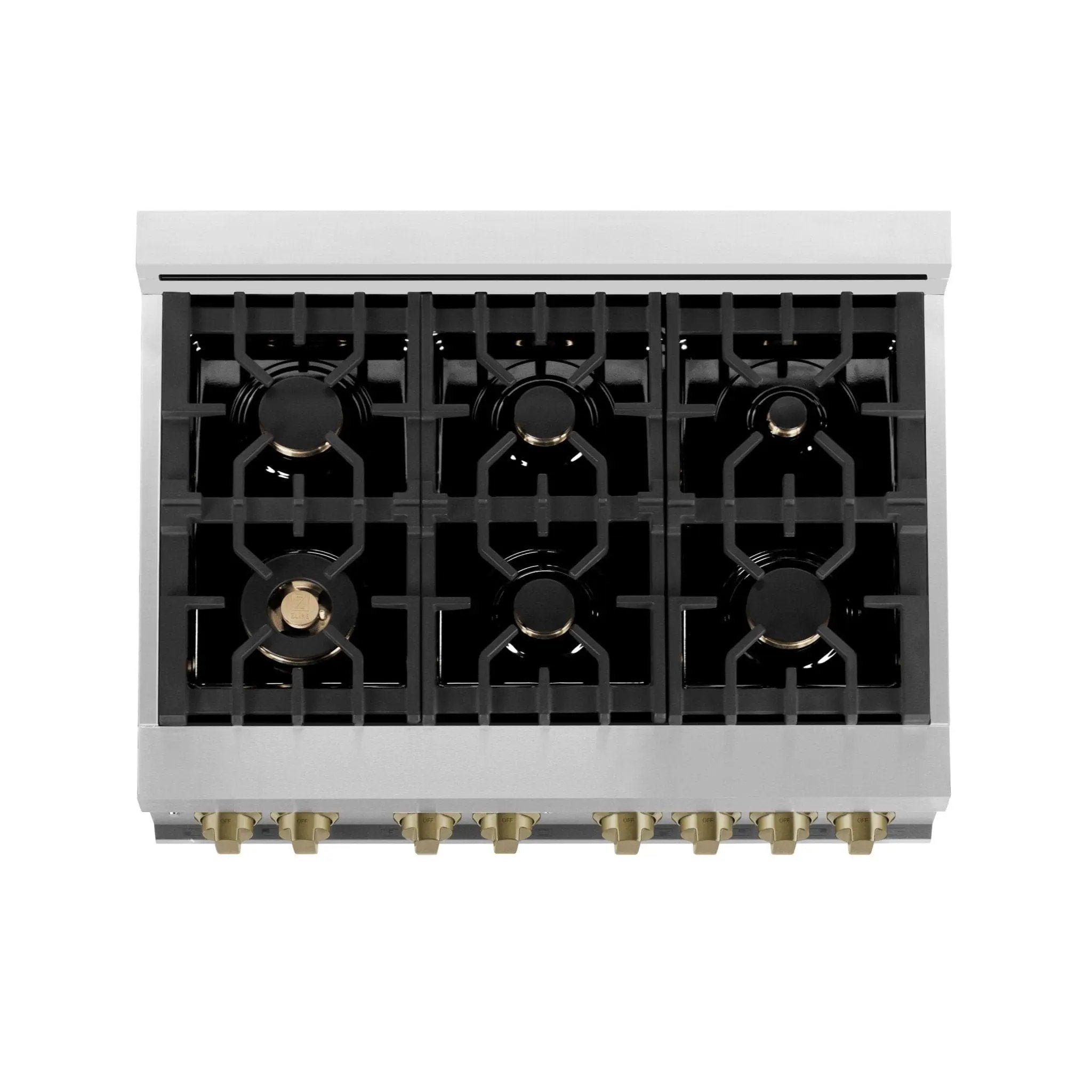 ZLINE 36" Autograph Dual Fuel Range, Stainless Steel, RAZ-36-CB by Farmhouse Kitchen and Bath