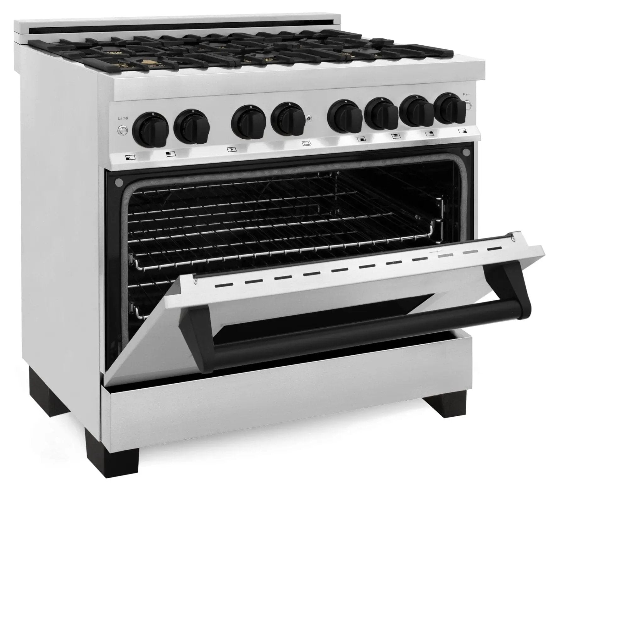 ZLINE 36" Autograph Dual Fuel Range, Stainless Steel, RAZ-36-MB by Farmhouse Kitchen and Bath