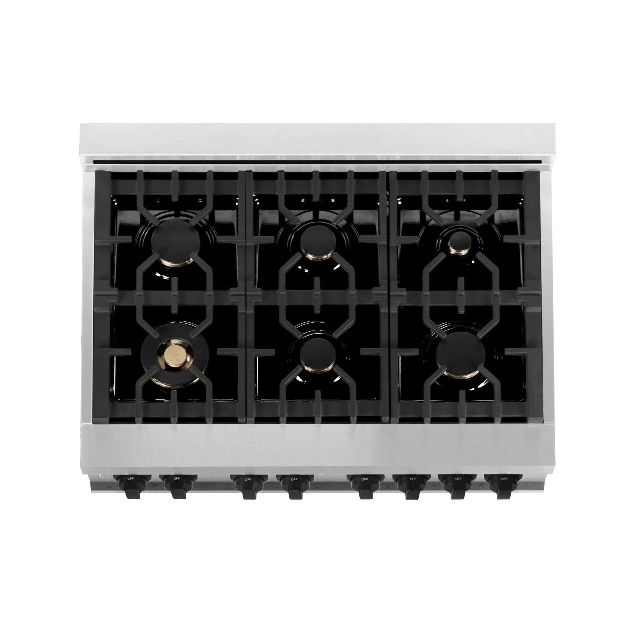 ZLINE 36" Autograph Dual Fuel Range, White Door, RAZ-WM-36-MB by Farmhouse Kitchen and Bath