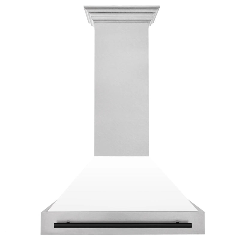 ZLINE 36" Autograph DuraSnow White Range Hood 8654SNZ-WM36-MB by Farmhouse Kitchen and Bath