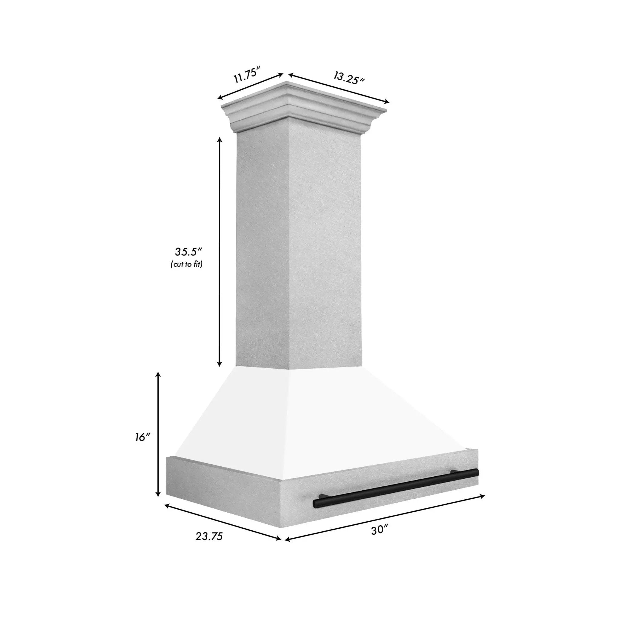 ZLINE 36" Autograph DuraSnow White Range Hood 8654SNZ-WM36-MB by Farmhouse Kitchen and Bath