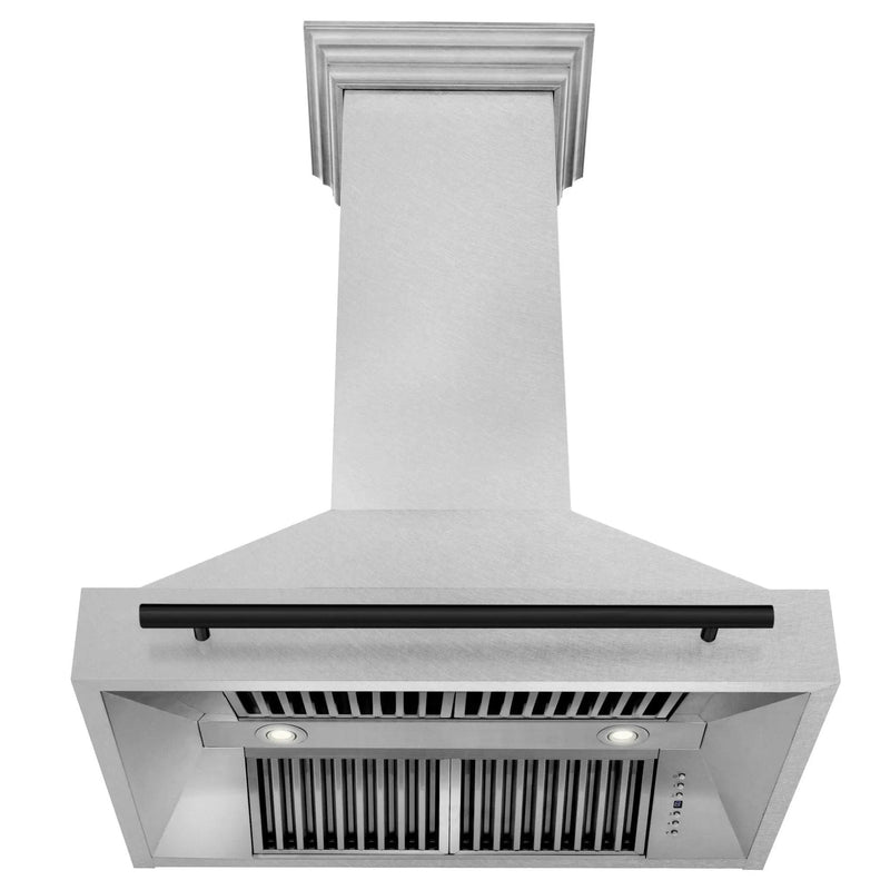 ZLINE 36" Autograph Edition DuraSnow Wall Range Hood 8654SNZ-36-MB by Farmhouse Kitchen and Bath