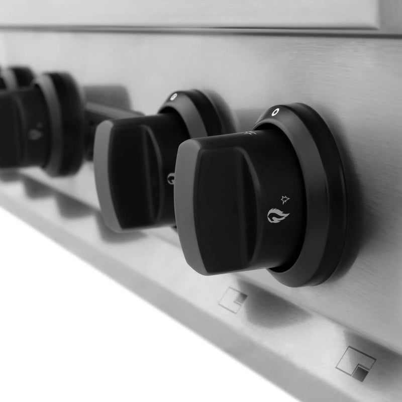 ZLINE 36" Autograph Porcelain Rangetop, Stainless,MatteBlack,RTZ-36-MB by Farmhouse Kitchen and Bath