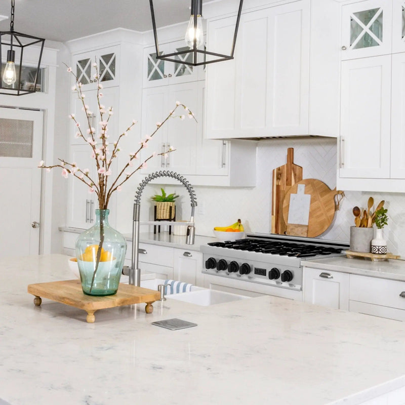 ZLINE 36" Autograph Porcelain Rangetop, Stainless,MatteBlack,RTZ-36-MB by Farmhouse Kitchen and Bath