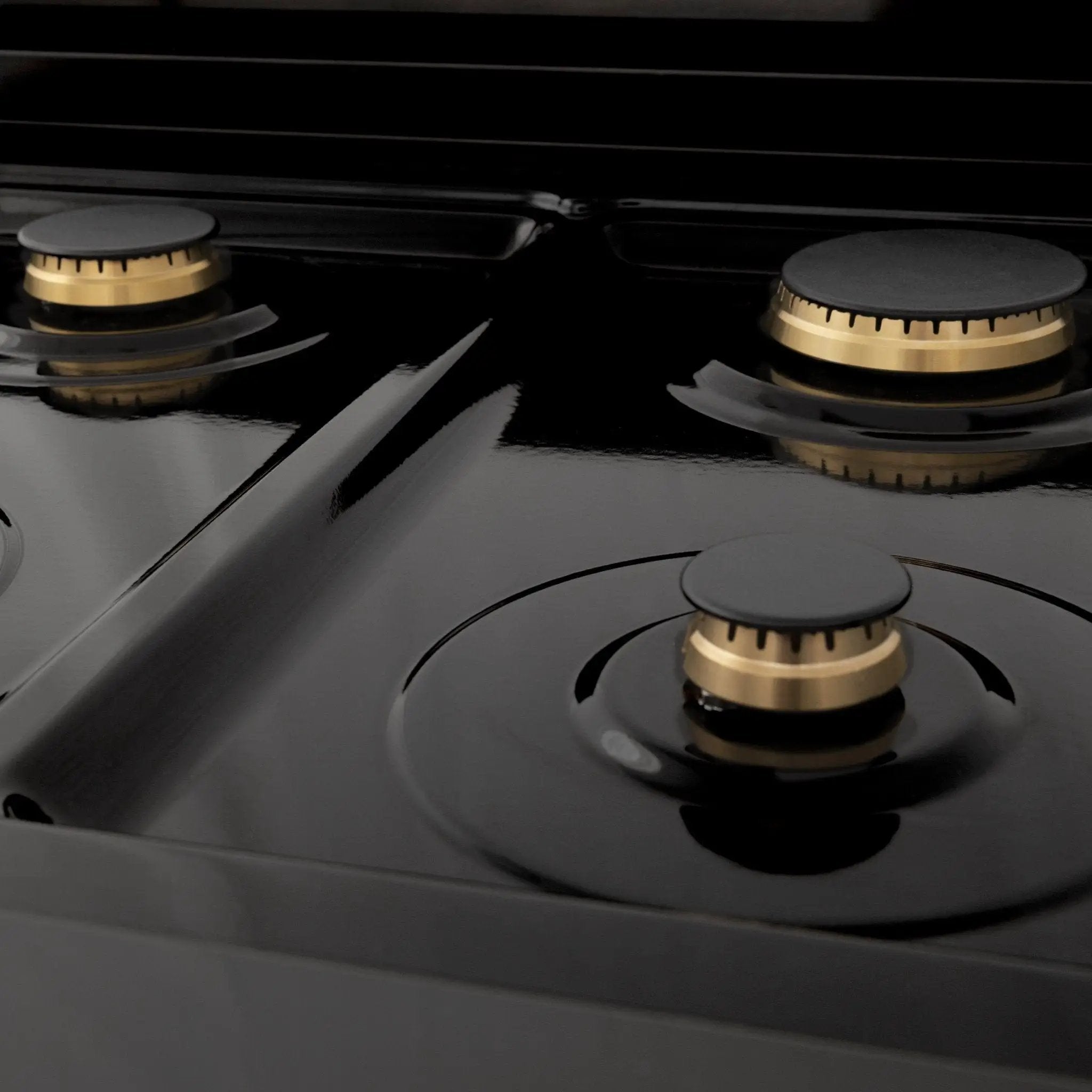 ZLINE 36" Autograph Rangetop, Black Stainless, Gold Accents, RTBZ-36-G by Farmhouse Kitchen and Bath