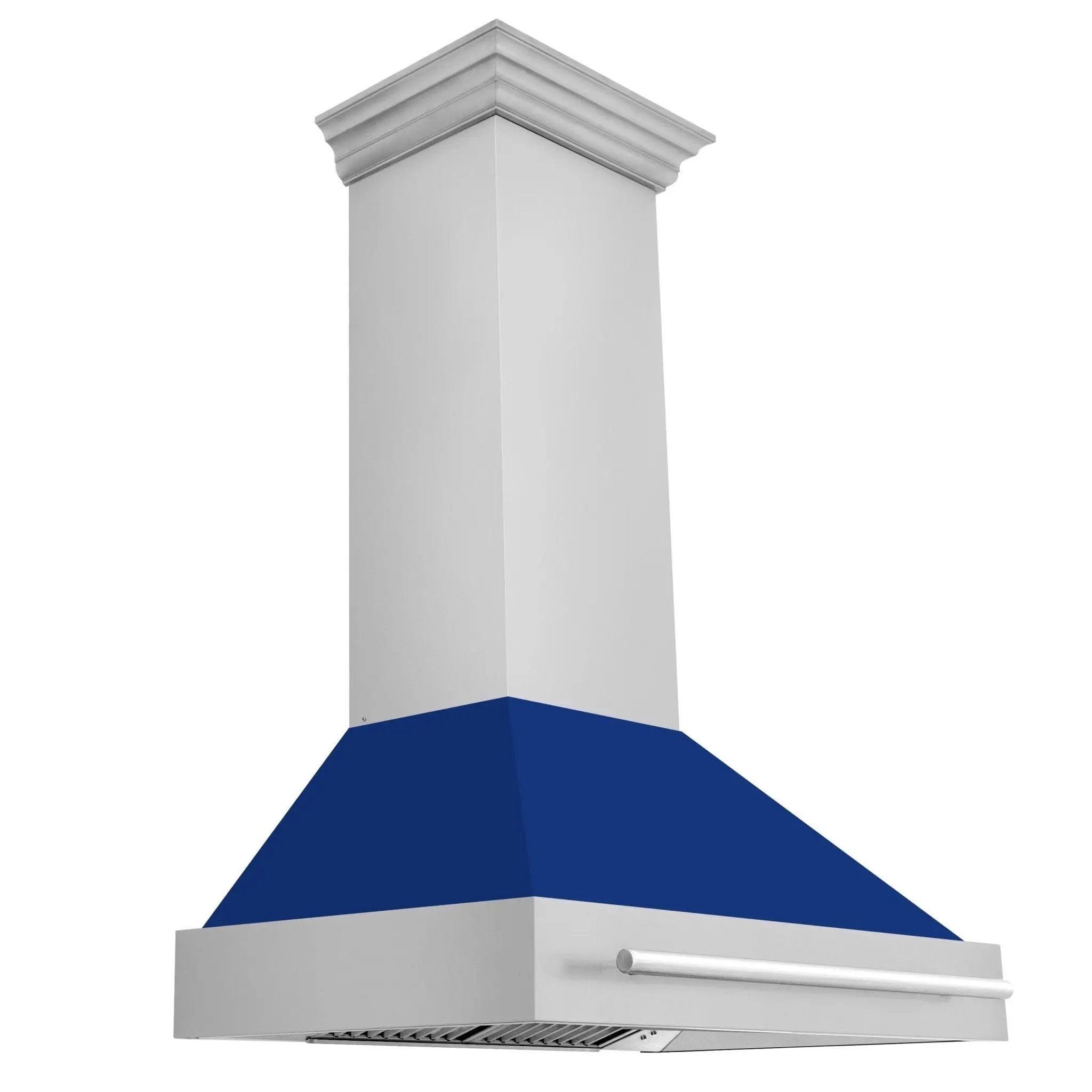 ZLINE 36" Autograph Stainless Blue Gloss Wall Range Hood, 8654STX-BG-36 by Farmhouse Kitchen and Bath