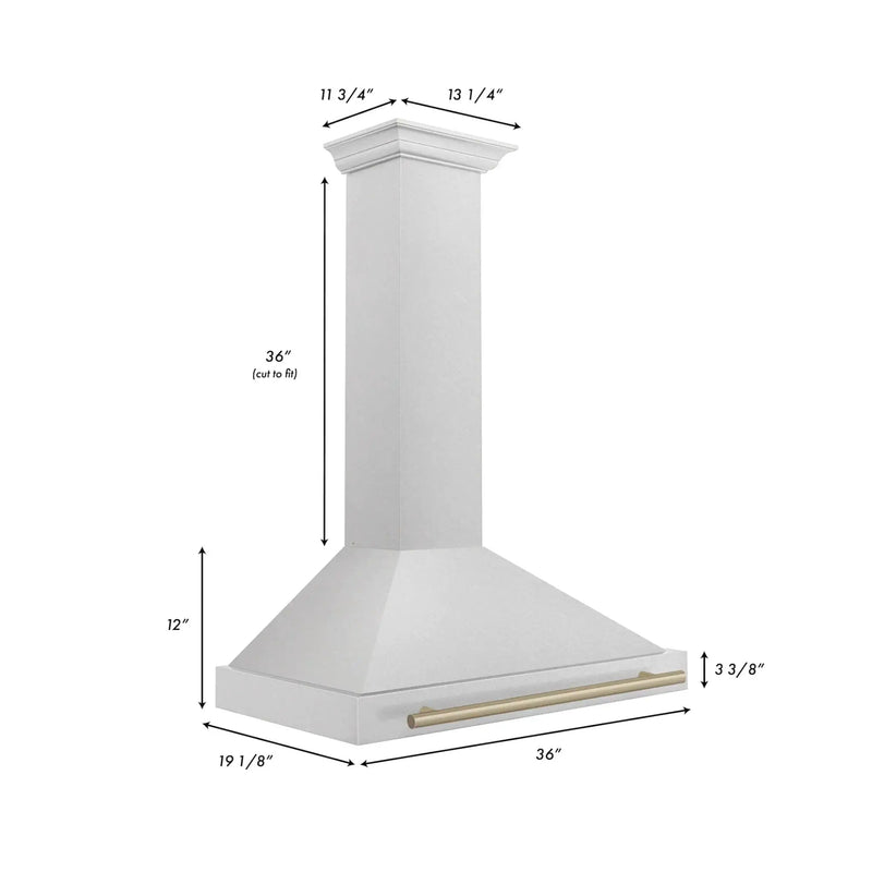 ZLINE 36" Autograph Stainless Wall Range Hood KB4SNZ-36-CB by Farmhouse Kitchen and Bath