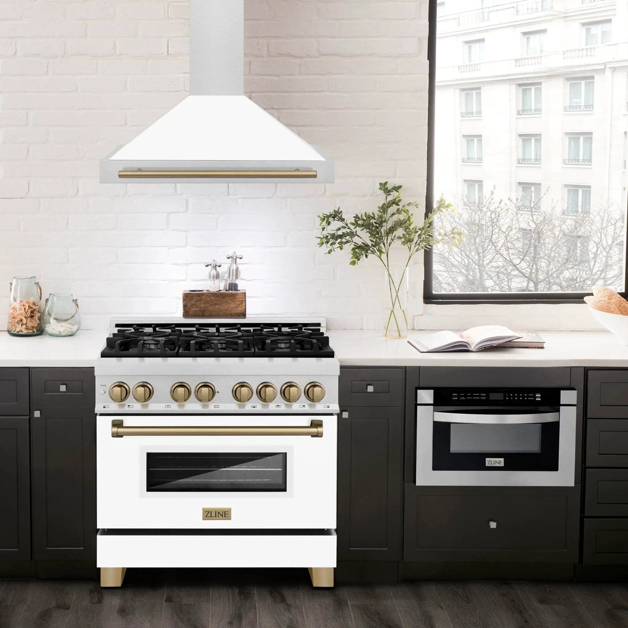 ZLINE 36" Autograph Stainless Wall Range Hood KB4SNZ-WM36-MB by Farmhouse Kitchen and Bath