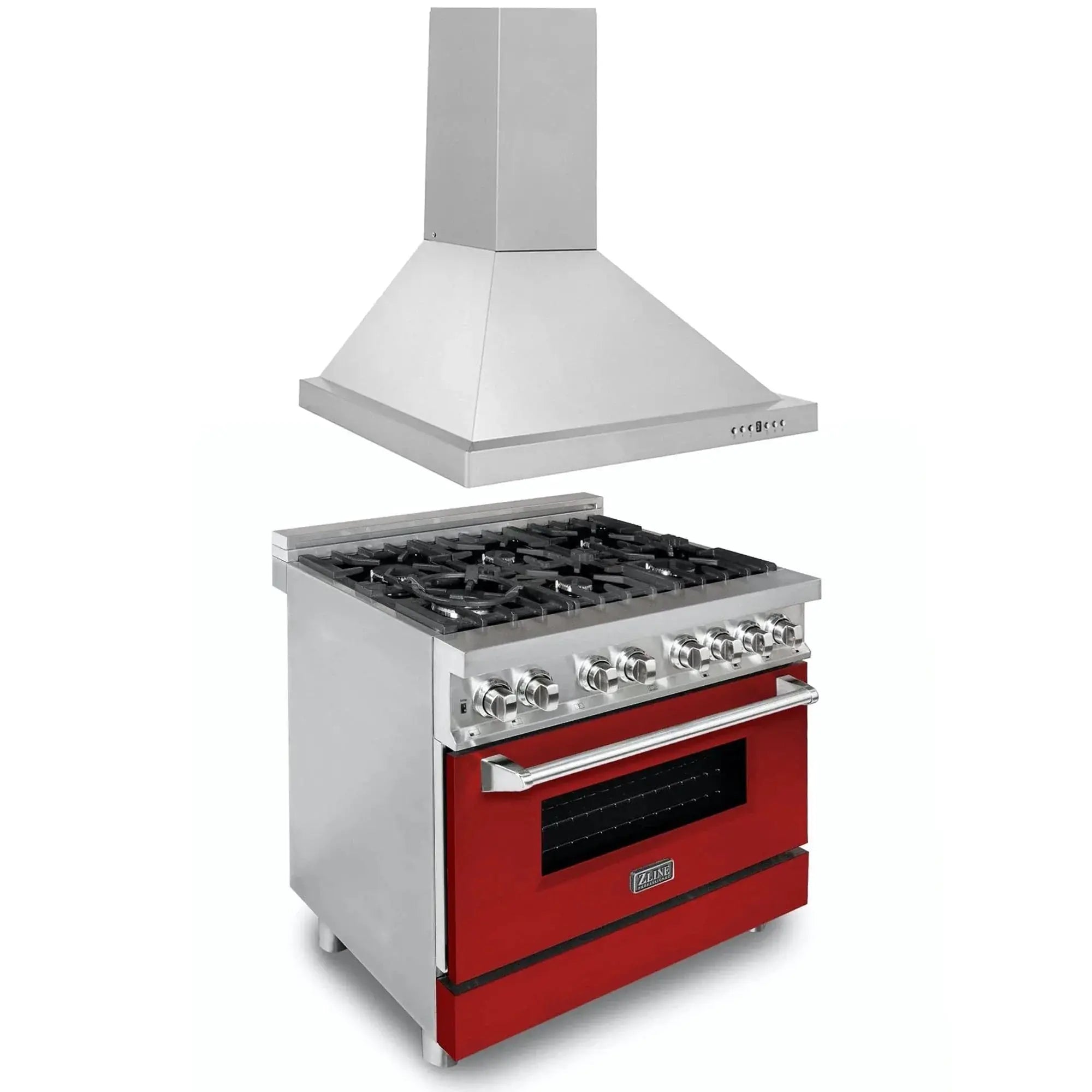 ZLINE 36" Bundle Range RA-RM-36 & Wall Range Hood KB-36, 2KP-RARMRH36 by Farmhouse Kitchen and Bath