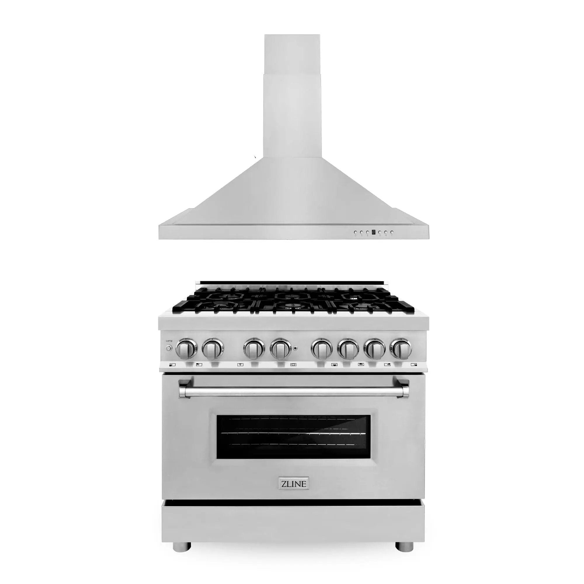 ZLINE 36" Bundle Range RA36 & Wall Range Hood KB-36, 2KP-RARH36 by Farmhouse Kitchen and Bath