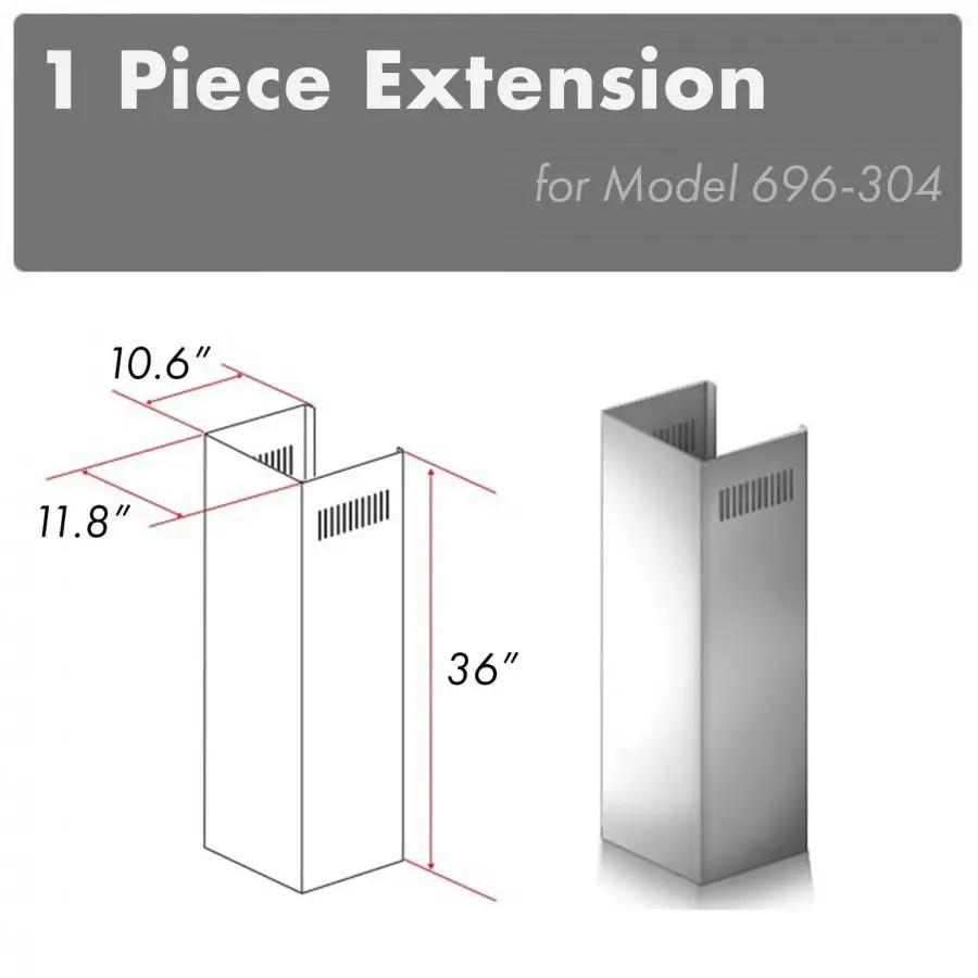 ZLINE 36" Chimney Extension for 9'-10' Ceilings, 1PCEXT-696-304 by Farmhouse Kitchen and Bath