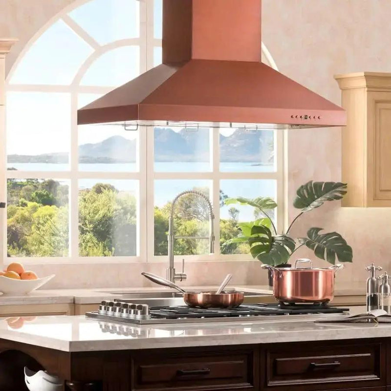 ZLINE 36" Copper Island Range Hood 8KL3iC-36 by Farmhouse Kitchen and Bath