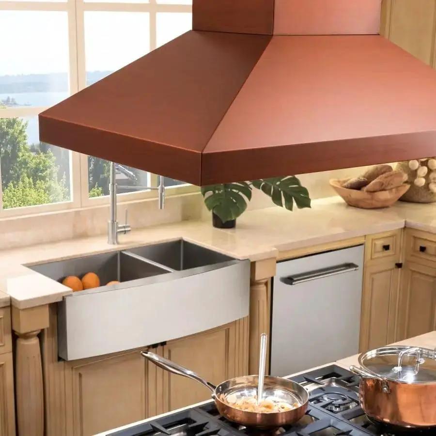 ZLINE 36" Copper Island Range Hood 8KL3iC-36 by Farmhouse Kitchen and Bath