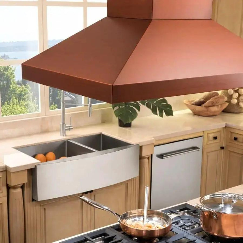 ZLINE 36" Copper Island Range Hood 8KL3iC-36 by Farmhouse Kitchen and Bath