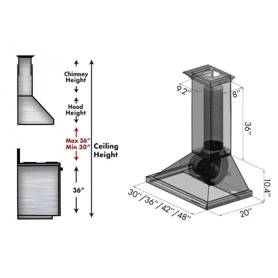 ZLINE 36" Copper Wall Range Hood 8KBC-36 by Farmhouse Kitchen and Bath