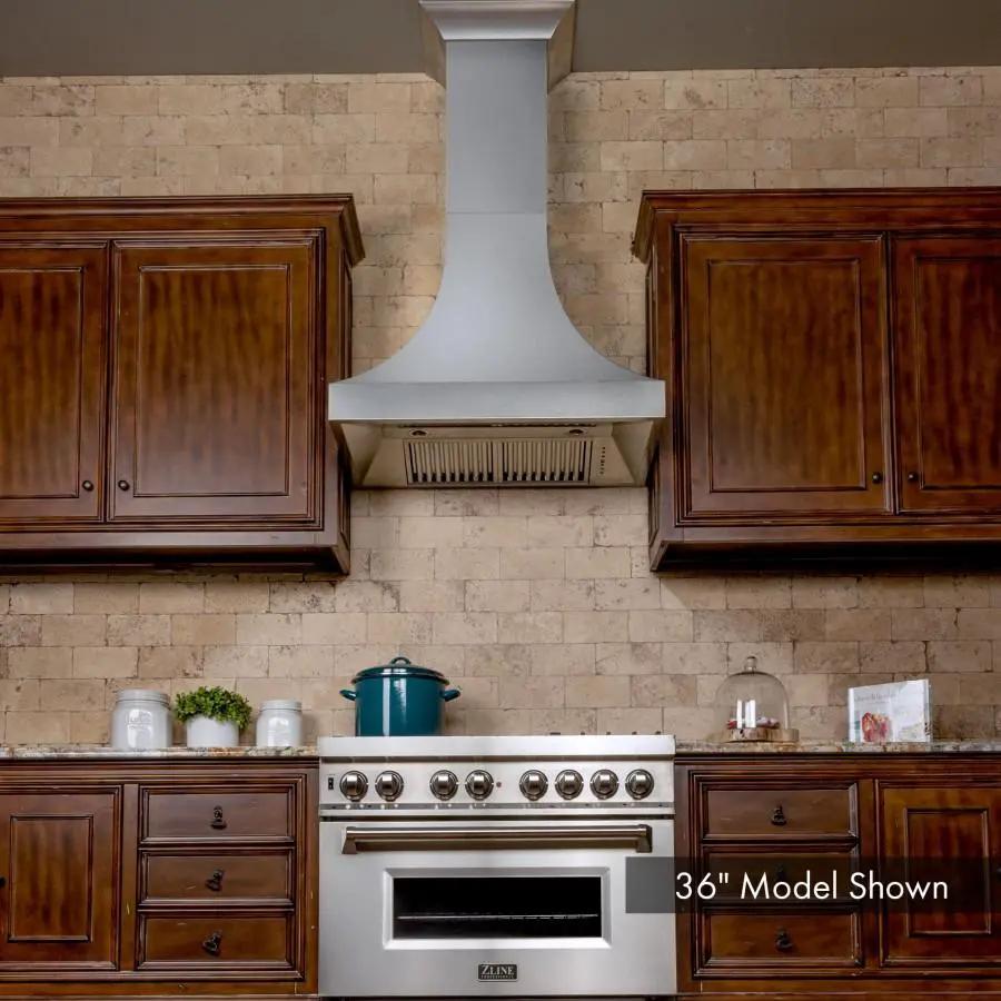 ZLINE 36" Designer DuraSnow® Stainless Steel Wall Range Hood, 8632S-36 by Farmhouse Kitchen and Bath