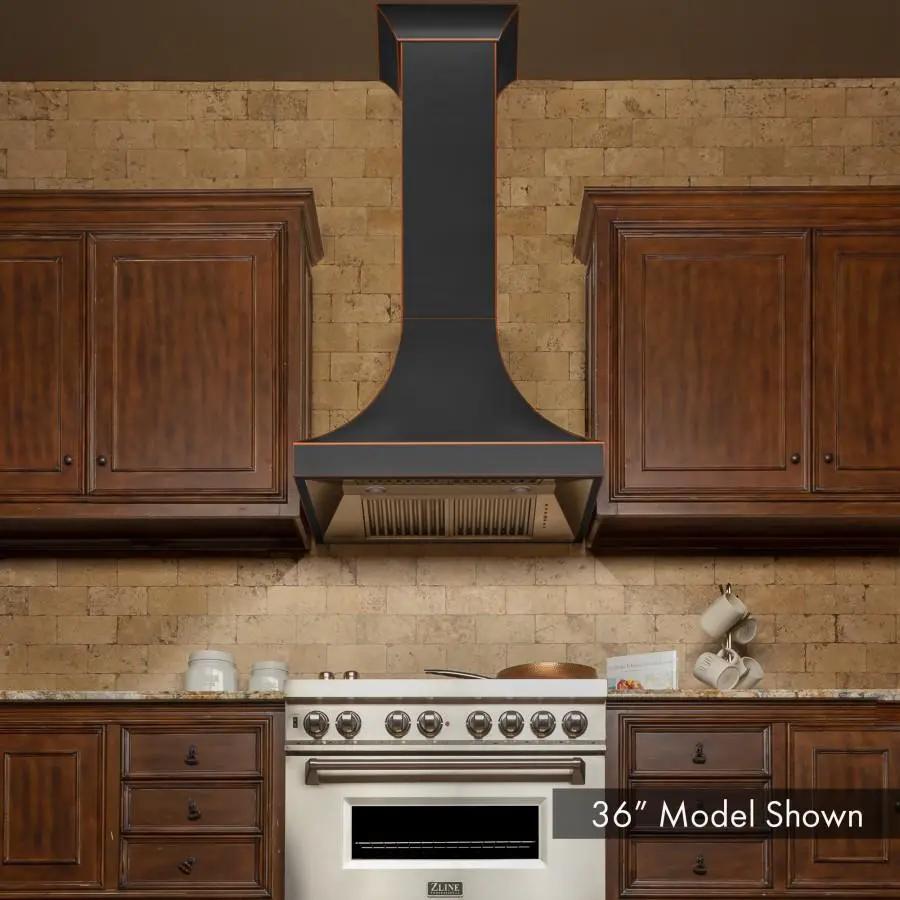 ZLINE 36" Designer Series Oil-Rubbed Bronze Wall Range Hood, 8632B-36 by Farmhouse Kitchen and Bath