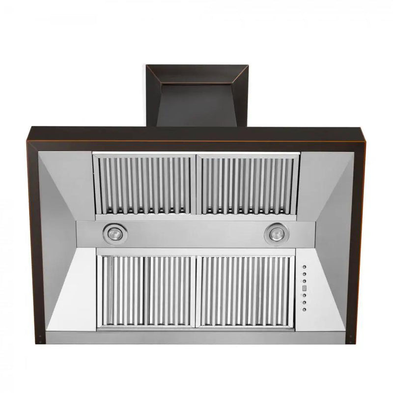 ZLINE 36" Designer Series Oil-Rubbed Bronze Wall Range Hood, 8632B-36 by Farmhouse Kitchen and Bath