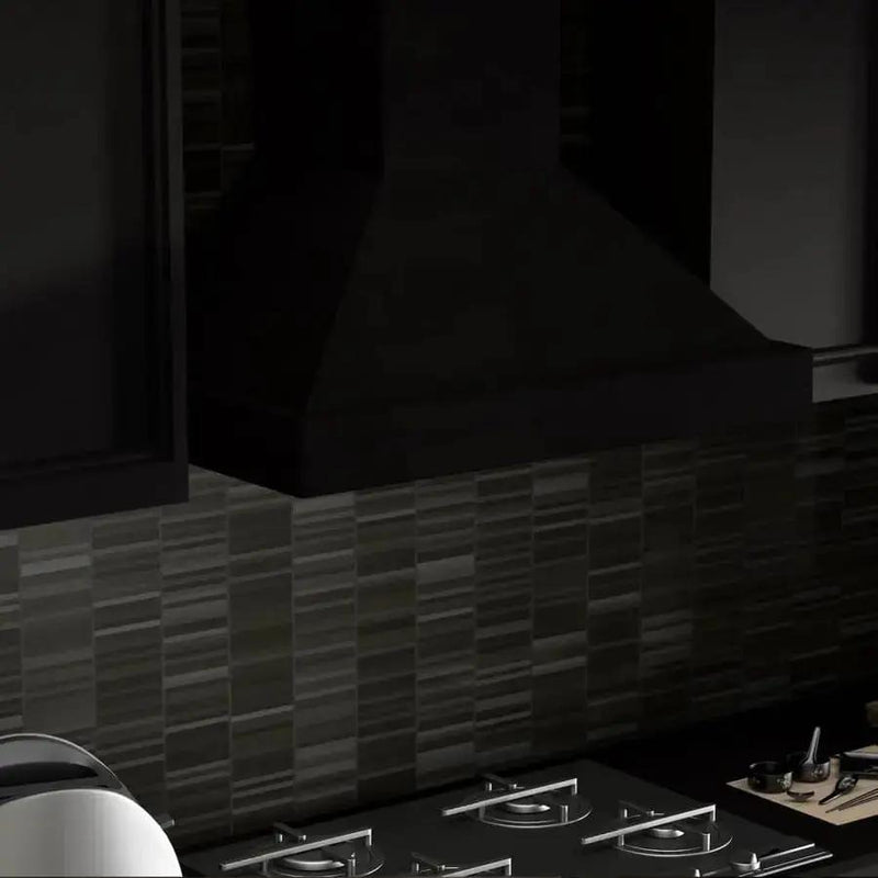 ZLINE 36" Designer Series Wooden Wall Range Hood in Black, KBCC-36 by Farmhouse Kitchen and Bath