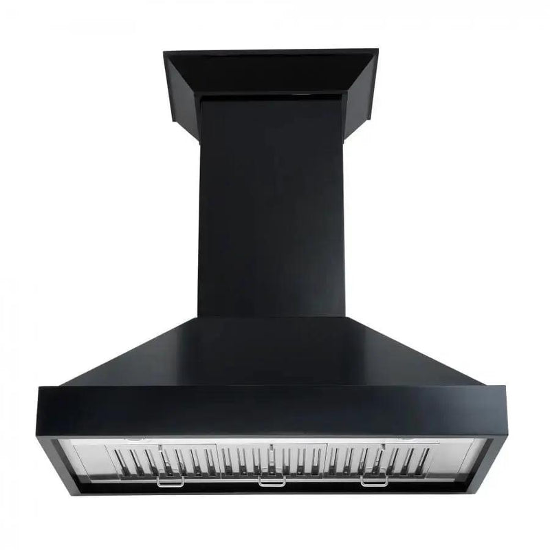 ZLINE 36" Designer Series Wooden Wall Range Hood in Black, KBCC-36 by Farmhouse Kitchen and Bath