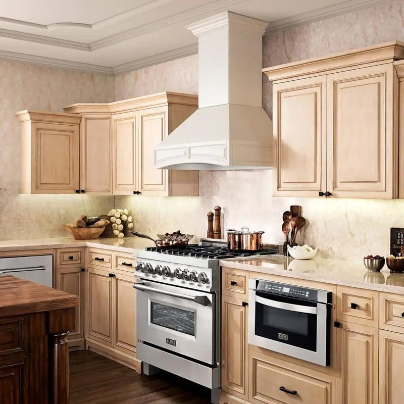 ZLINE 36" Dual Fuel Range, Snow Stainless, Snow Stainless Door, RAS-SN-36 by Farmhouse Kitchen and Bath