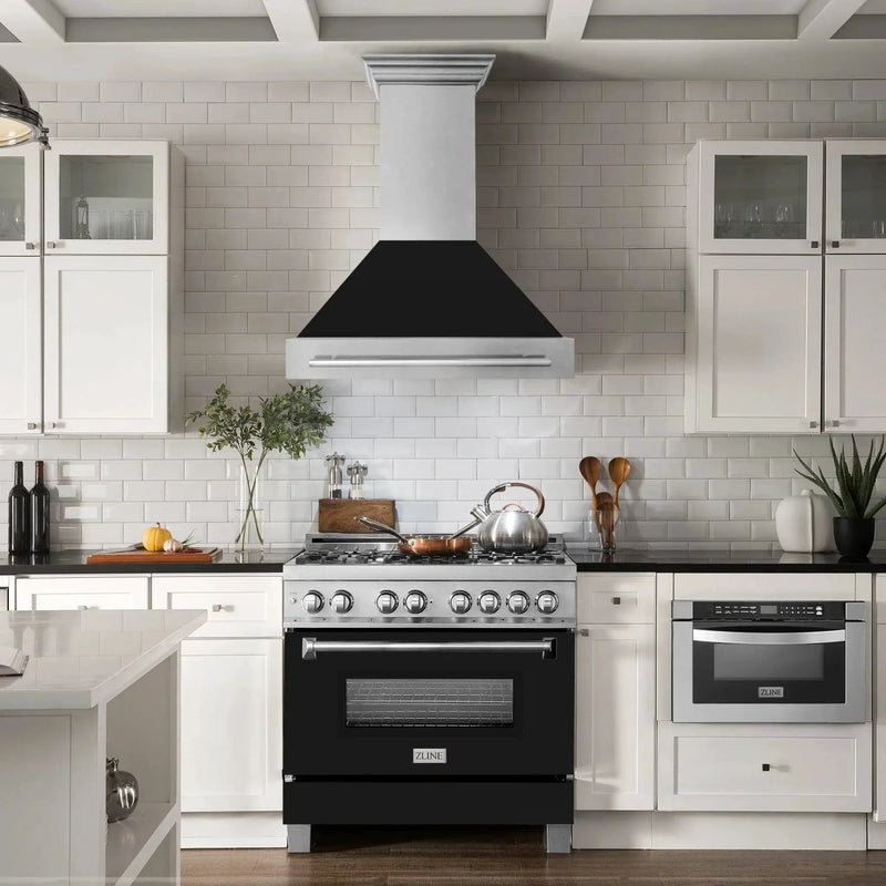 ZLINE 36" DuraSnow® Stainless Steel Range Hood 8654SNX-BLM-36 by Farmhouse Kitchen and Bath