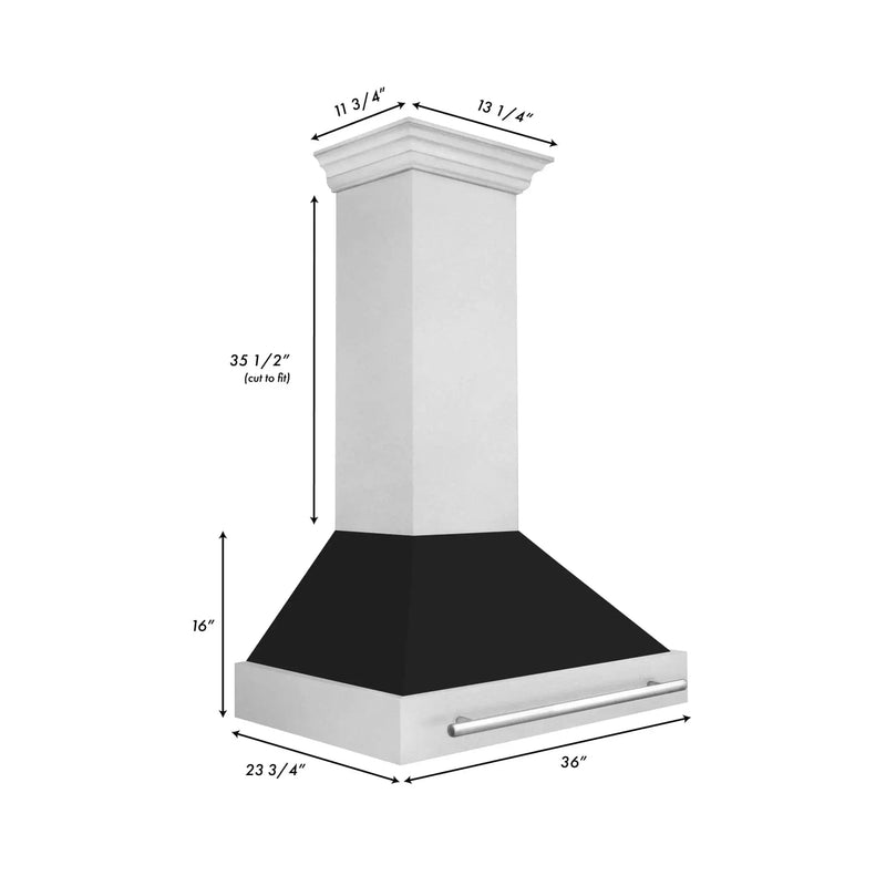 ZLINE 36" DuraSnow® Stainless Steel Range Hood 8654SNX-BLM-36 by Farmhouse Kitchen and Bath