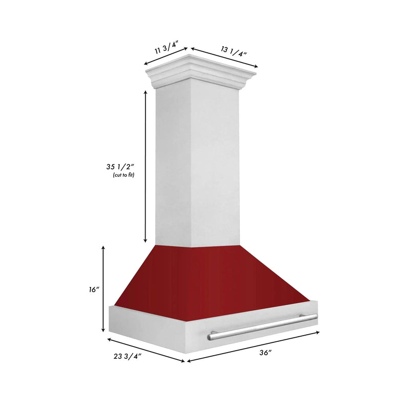 ZLINE 36" DuraSnow® Stainless Steel Range Hood 8654SNX-RG-36 by Farmhouse Kitchen and Bath