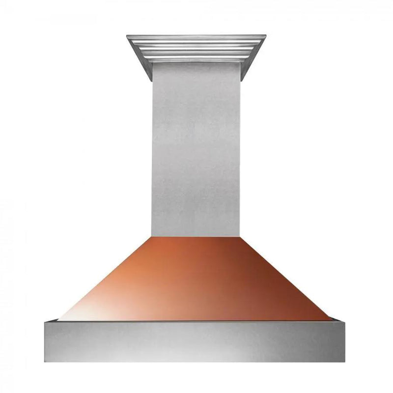 ZLINE 36" DuraSnow® Stainless Steel Range Hood with Copper Shell, 8654C-36 by Farmhouse Kitchen and Bath