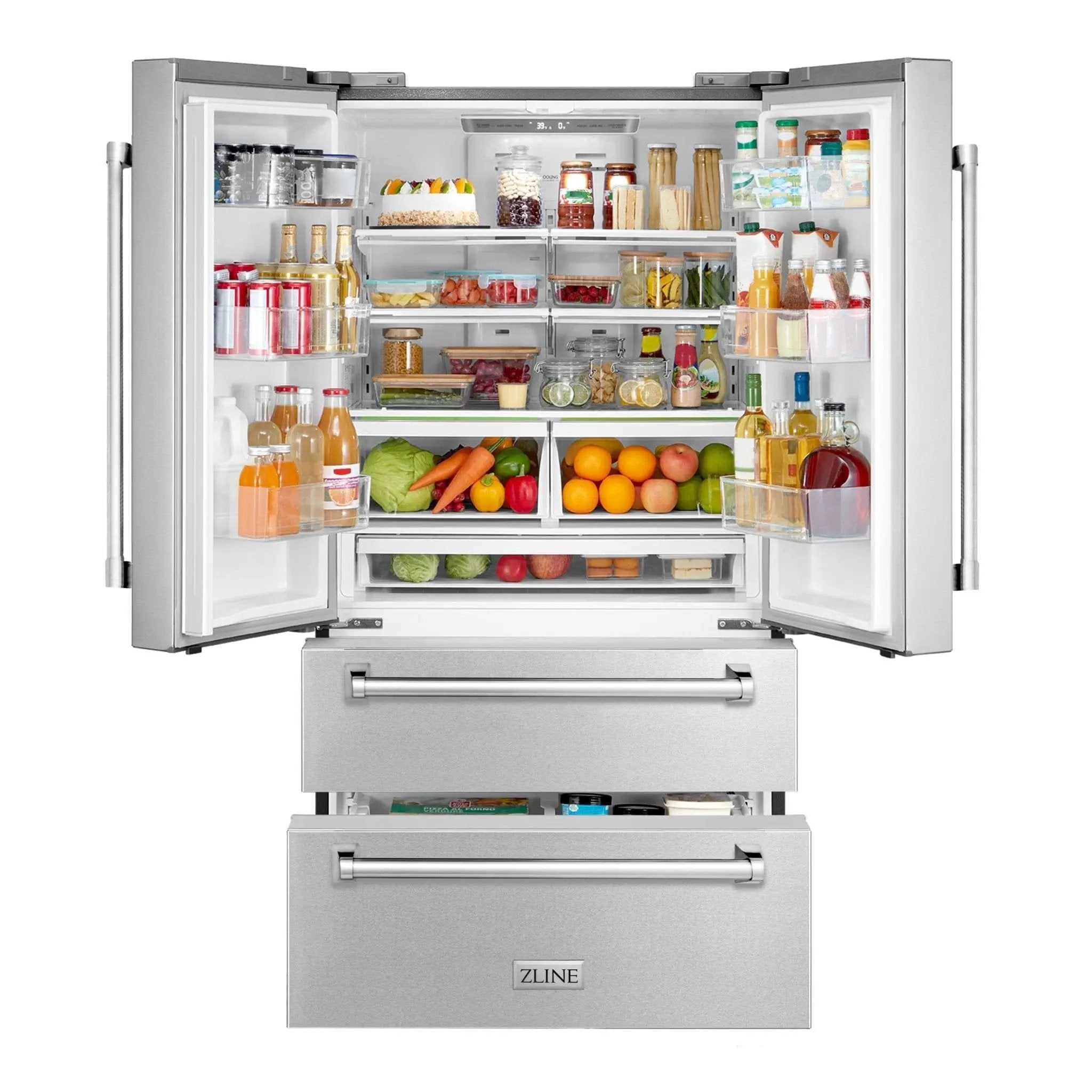 ZLINE 36" French Door Refrigerator with Ice Maker, Stainless Steel, RFM-36 by Farmhouse Kitchen and Bath