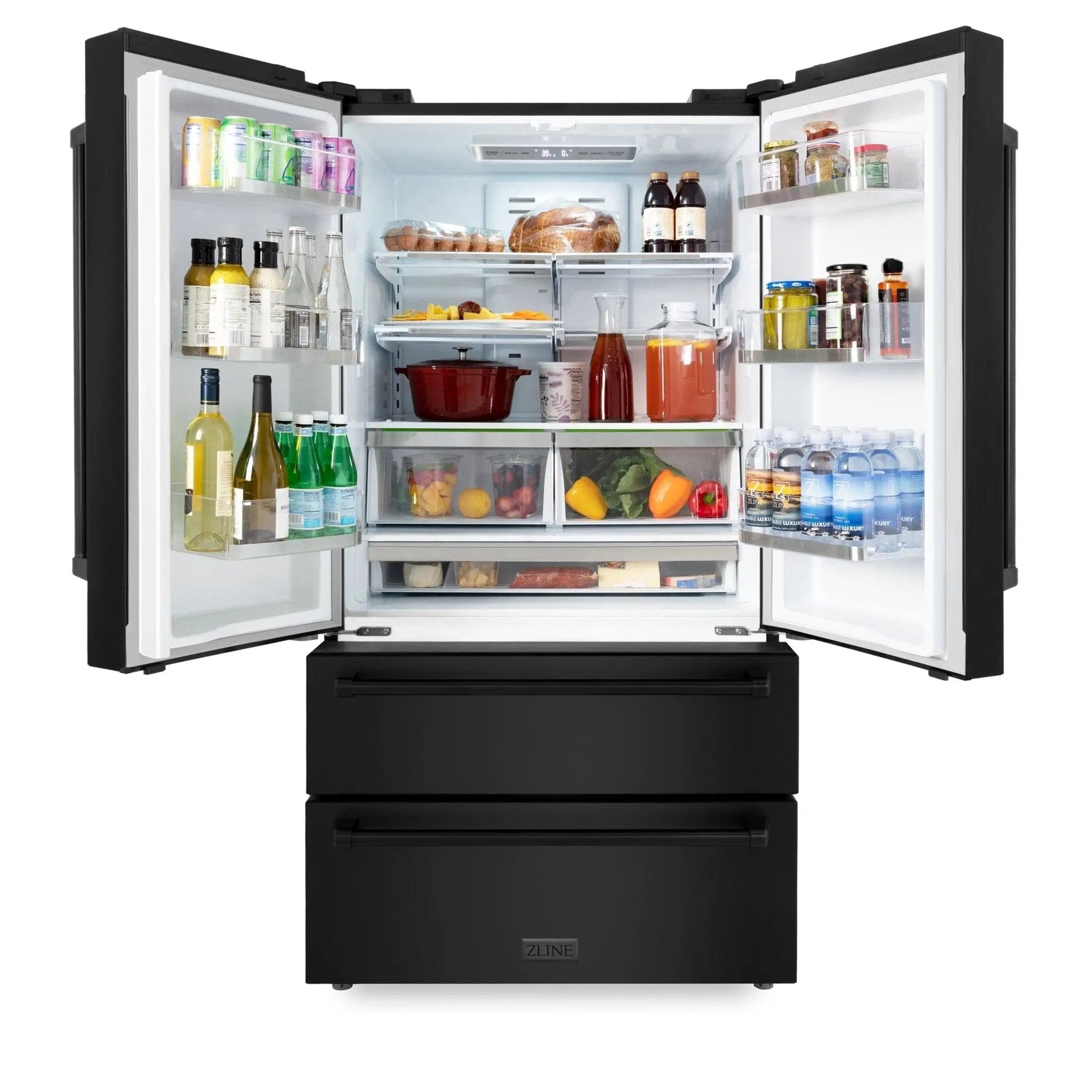 ZLINE 36" French Door Refrigerator,Ice Maker,Black Stainless,RFM-36-BS by Farmhouse Kitchen and Bath
